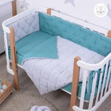 Дитячий постільний комплект Veres Velour Grey-tiffany 5 одиниць